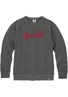 Rally Temple Owls Mens Black Script Team Name Long Sleeve Fashion Sweatshirt