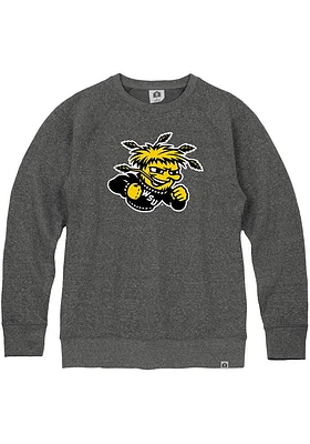 Rally Wichita State Shockers Mens Black Team Logo Triblend Long Sleeve Fashion Sweatshirt