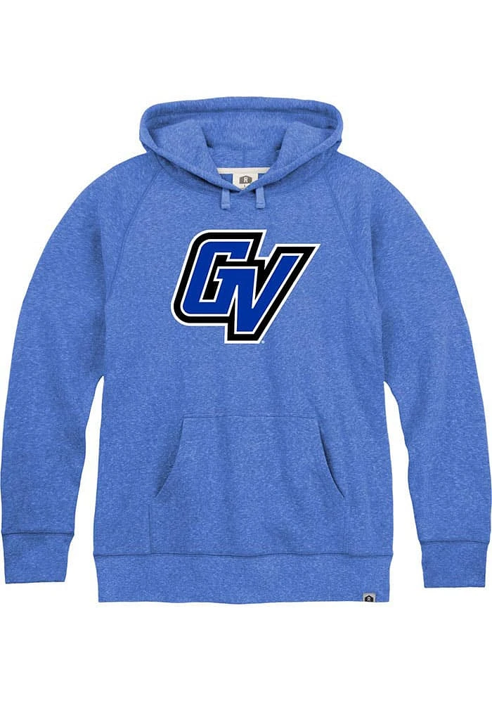 Rally Grand Valley State Lakers Mens Blue Primary Logo Triblend Fashion Hood