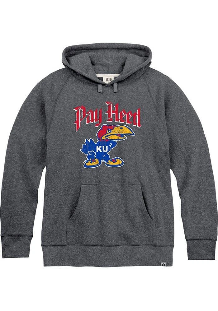 Rally Kansas Jayhawks Mens Navy Blue Pay Heed Triblend Fashion Hood