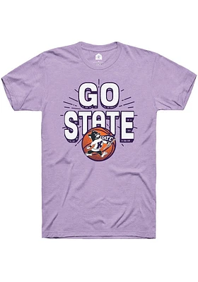 Rally K-State Wildcats Lavender Powercat Basketball Short Sleeve T Shirt