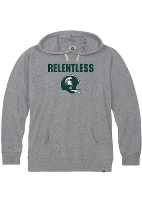 Rally Michigan State Spartans Mens Grey Relentless Helmet Triblend Fashion Hood
