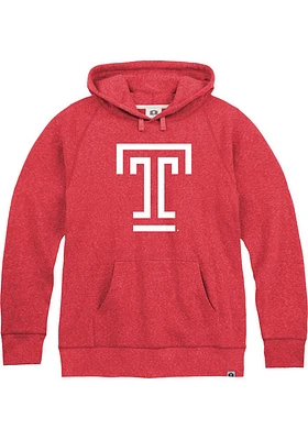 Rally Temple Owls Mens Red Vault Logo Fashion Hood
