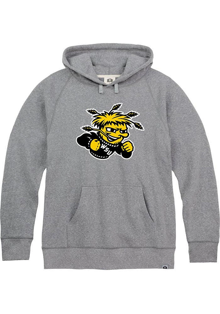 Rally Wichita State Shockers Mens Grey Team Logo Triblend Fashion Hood