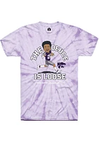 Deuce Vaughn K-State Wildcats Lavender Caricature Football Tie Dye Short Sleeve Fashion Player T S..