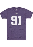 Felix Anudike-Uzomah K-State Wildcats Purple Football Name and Number Short Sleeve Player T Shirt
