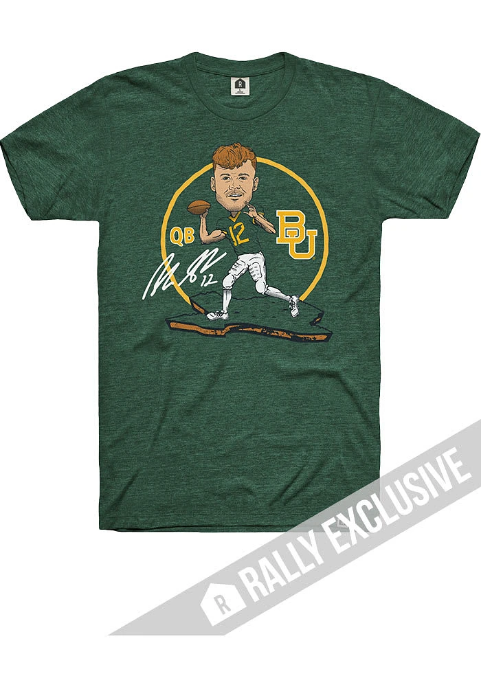 Blake Shapen Baylor Bears Green Caricature Football Short Sleeve Fashion Player T Shirt