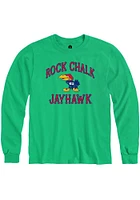 Rally Kansas Jayhawks Green Rock Chalk Number One Long Sleeve T Shirt