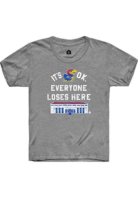 Rally Kansas Jayhawks Youth Grey Everyone Loses Here Short Sleeve T-Shirt