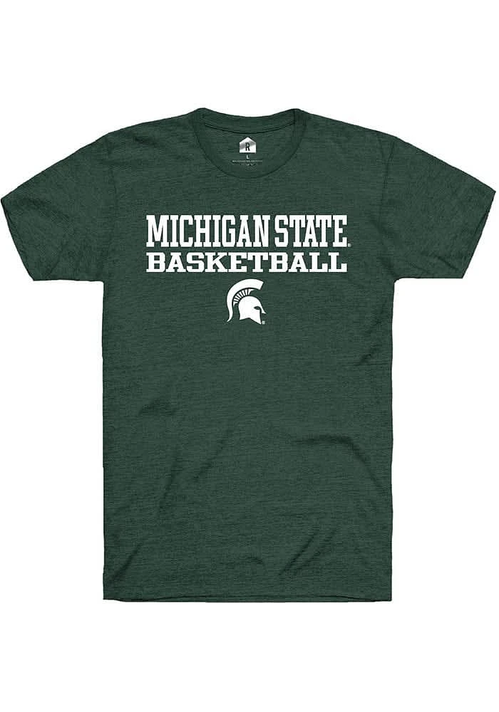 Rally Michigan State Spartans Stacked Basketball Short Sleeve T Shirt