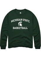 Rally Michigan State Spartans Mens Green Number One Graphic Basketball Long Sleeve Crew Sweatshirt