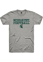 Rally Michigan State Spartans Grey Stacked Football Short Sleeve T Shirt