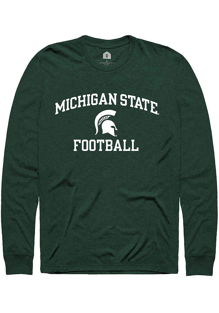 Rally Michigan State Spartans Green No1 Graphic Football Long Sleeve T Shirt
