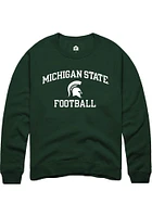 Rally Michigan State Spartans Mens Green Number One Graphic Football Long Sleeve Crew Sweatshirt