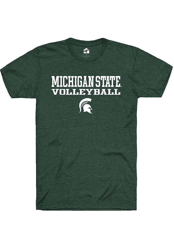 Rally Michigan State Spartans Stacked Volleyball Short Sleeve T Shirt