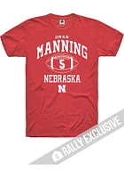 Omar Manning  Nebraska Cornhuskers Red Rally Football Player Name And Number Short Sleeve T Shirt