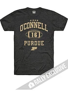 Aidan O'Connell  Purdue Boilermakers Black Rally Football Player Name and Number Short Sleeve T Sh..