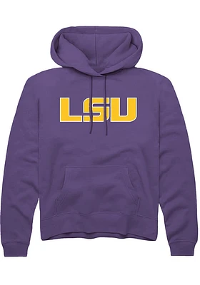 Rally LSU Tigers Mens Purple Primary Logo Long Sleeve Hoodie
