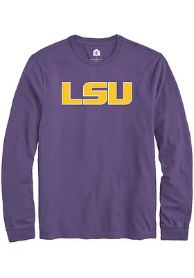 Rally LSU Tigers Purple Primary Logo Long Sleeve T Shirt