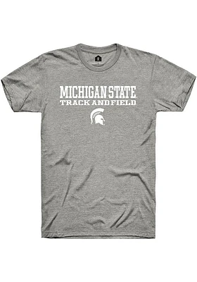 Rally Michigan State Spartans Grey Stacked Track and Field Short Sleeve T Shirt