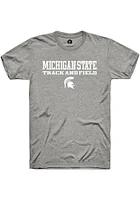 Rally Michigan State Spartans Grey Stacked Track and Field Short Sleeve T Shirt