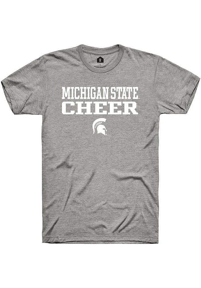 Rally Michigan State Spartans Grey Stacked Cheer Short Sleeve T Shirt