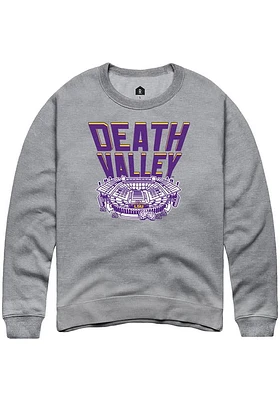 Rally LSU Tigers Mens Grey Death Valley Long Sleeve Crew Sweatshirt