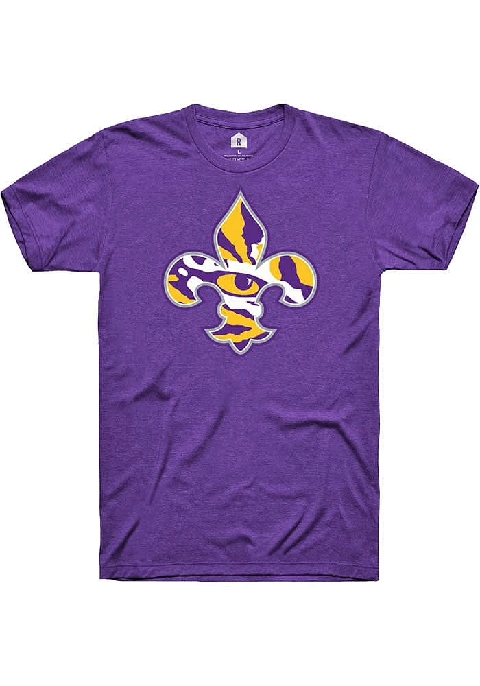 Rally LSU Tigers Purple FLEUR DE LIS Short Sleeve Fashion T Shirt