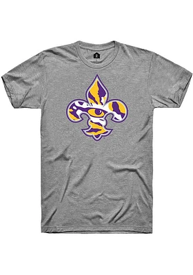 Rally LSU Tigers Charcoal FLEUR DE LIS Short Sleeve Fashion T Shirt
