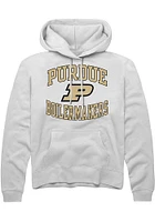 Rally Purdue Boilermakers Mens White Number 1 Long Sleeve Hoodie