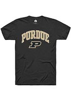 Rally Purdue Boilermakers Black Arch Mascot Design Short Sleeve T Shirt