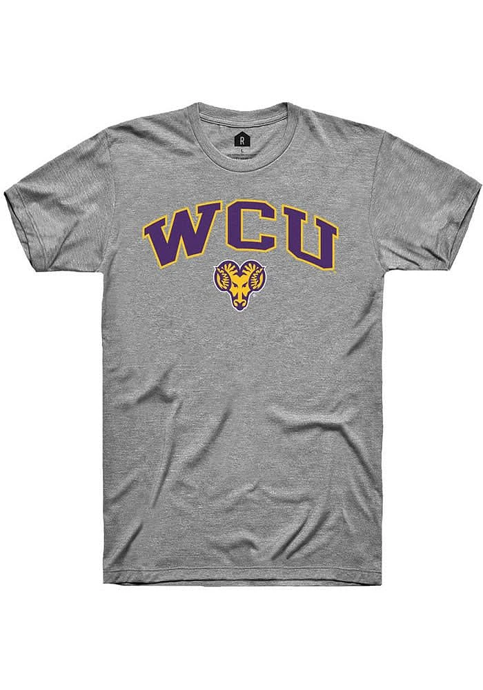 Rally West Chester Golden Rams Grey Arch Mascot Initials Short Sleeve T Shirt