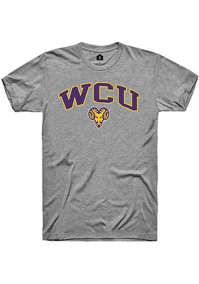 Rally West Chester Golden Rams Grey Arch Mascot Initials Short Sleeve T Shirt