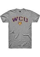 Rally West Chester Golden Rams Grey Arch Mascot Initials Short Sleeve T Shirt