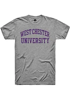 Rally West Chester Golden Rams Grey Stacked Arch Name Short Sleeve T Shirt