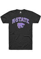 Rally K-State Wildcats Black Lavender Arch Mascot Short Sleeve Fashion T Shirt