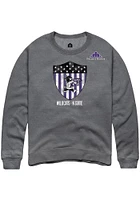 Rally K-State Wildcats Mens Charcoal Folds of Honor Shield Long Sleeve Crew Sweatshirt