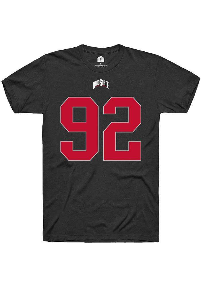 Caden Curry Ohio State Buckeyes Black Player Short Sleeve T Shirt