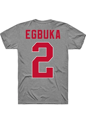 Emeka Egbuka Ohio State Buckeyes Grey Player Short Sleeve T Shirt