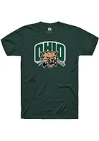 Rally Ohio Bobcats Green Primary Logo Short Sleeve T Shirt