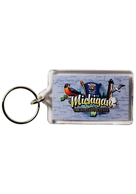 Michigan Elements Keychain - Blue