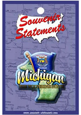 Michigan Souvenir Elements Lapel Pin - Blue