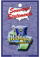 Michigan Souvenir Elements Lapel Pin - Blue