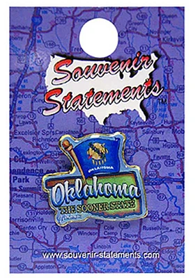 Oklahoma Souvenir Elements Pin - Green