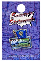 Oklahoma Souvenir Elements Pin - Green