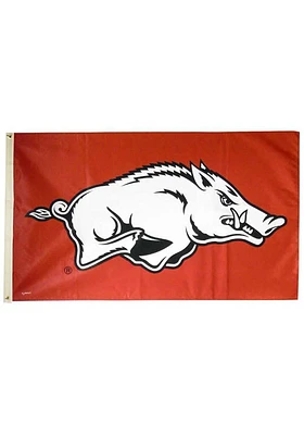 Arkansas Razorbacks Logo 3x5 Silk Screen Grommet Flag - Red