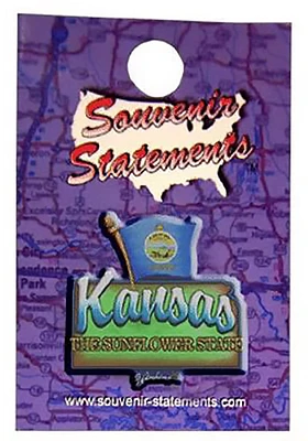 Kansas Souvenir Lapel Pin - Blue