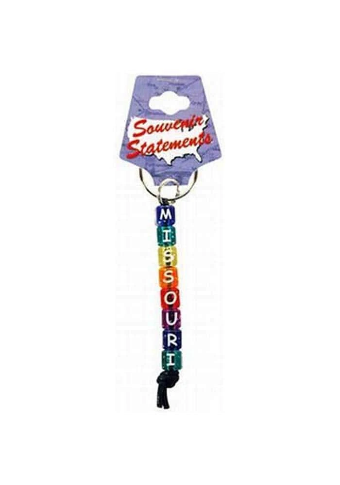 Missouri Beaded Keychain - Red
