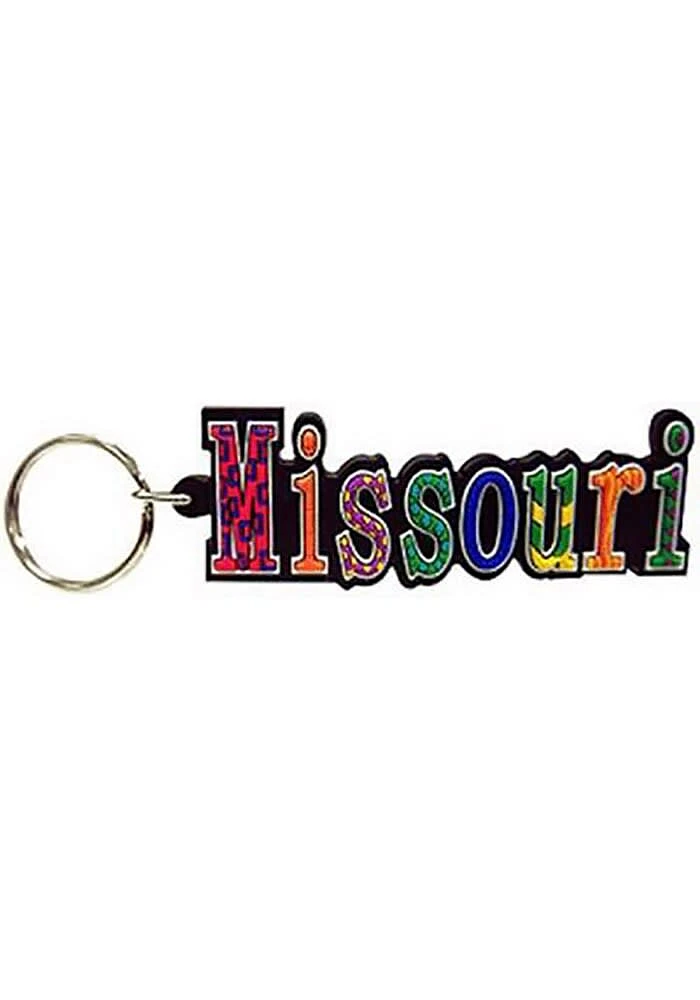 Missouri Colorful Script Keychain - Red