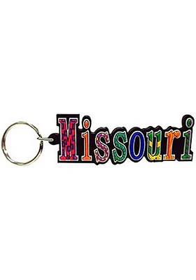 Missouri Colorful Script Keychain - Red